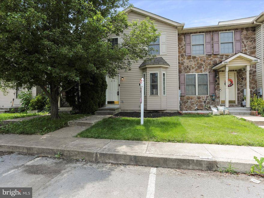 Cute as a button townhouse in Tabler Station Manor! This beauty has had all the big ticket items done for you! The roof was replaced in 2021, HVAC in 2023, water heater 2018, luxury vinyl plank flooring throughout the entire main floor and upstairs (minus the bathroom) and fresh paint throughout. Upon entering, you will find a large powder room and spacious living room.  The eat-in kitchen contains stainless steel appliances, a pantry, utility closet, and butcher block counter island with space for two barstools.  There is ample space for a large kitchen table and chairs. Off the kitchen is a small deck for grilling. Upstairs, the primary bedroom has a larger than normal closet! There are two other bedrooms and a full bathroom with tub/shower. The owner has taken wonderful care of this property and is ready for another owner to love it too!
