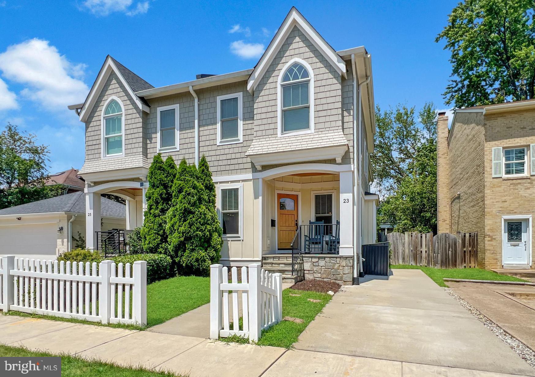 You’ll love this beautifully designed 4-bedroom, 3.5-bath duplex in the heart of Rosemont, offering a light-filled, open layout and high-end finishes throughout. Built with quality in mind, this home includes a solid masonry firewall between units for excellent sound separation—providing the comfort and feel of a single-family home.
Inside, enjoy wide-plank hardwood floors, soaring ceilings, and timeless touches like Carrera marble, custom millwork, and recessed lighting. The gourmet kitchen features a large island, upgraded appliances, and flows into the great room with a gas fireplace—ideal for everyday living or entertaining. A dedicated home office with built-ins adds stylish function.
Upstairs, you'll find three generous bedrooms, including a spacious primary suite. The laundry is conveniently located on the upper level, and all bathrooms are thoughtfully updated with modern finishes. The nicely finished lower level offers a versatile space with the fourth bedroom and a full bathroom—perfect for guests, an au pair, or a quiet retreat.
Enjoy outdoor living with a slate front porch, large fenced yard, and private driveway parking for two cars.
Ideally located just a half mile to both the Braddock Road and King Street Metro stations, and a short stroll to Naomi Brooks Elementary, Rosemont Cellar (Grape and Bean), Del Ray, and Old Town Alexandria—this home offers unbeatable access to the best of the area.
Pets are welcome, and lawn care is included in the rent—making life even easier in this exceptional rental home.