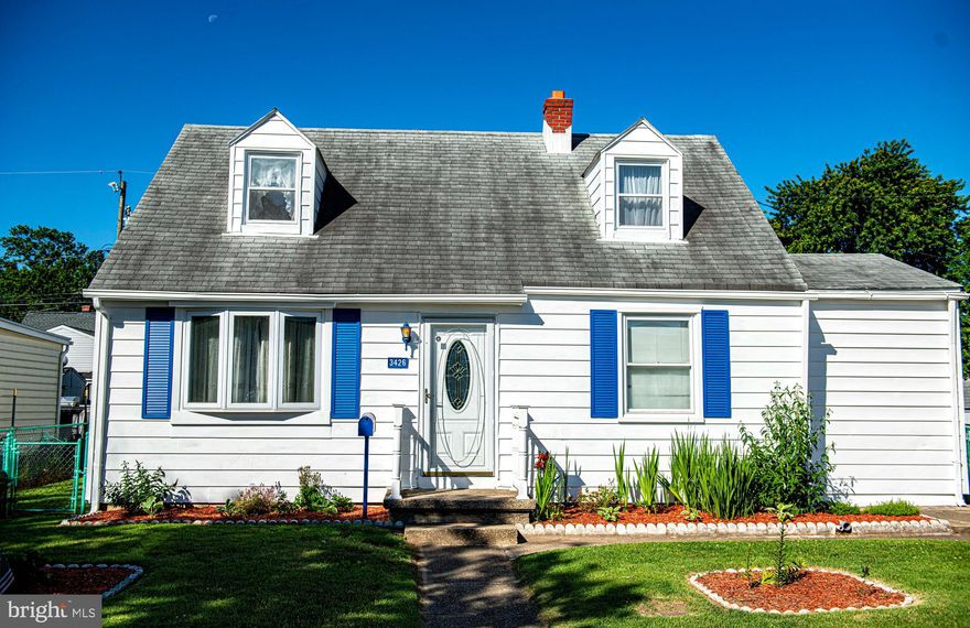Greeting you with warmth from the curb, this home invites you inside and calls you home. Lovingly maintained by owners, this home shows off its pride of ownership. Step inside to classic living room and dining room with staircase in between.  Laminate wood flooring throughout this area and giving way to the natural daylight as it shines beautifully throughout these spaces.  Kitchen is to the right. White cabinets with with appliances (range hood/no microwave/gas stove). A covered patio awaits outdoor dining from the exit at this area.  Two bedrooms exits on the main level, plus a den and a hall bath.  The primary bedroom is complete with a primary bath that has been renovated with a step in shower and neutral tile work.  A hall bath is also present with a tub/shower combo. A super spacious family room sits off the rear of the home and offers tons of flex space. This area also allows access to the rear yard with double doors at the side.  Two additional bedrooms are in the upper level and offer the architectural appeal of charming cape. The basement is partially finished. This area offers shelving and cabinetry as well as a laundry and storage area. There is access to the yard from walk-up stairs with belco doors.  Shed. Fully fenced flat yard with walkways. A lovingly cared for home awaiting your memories.