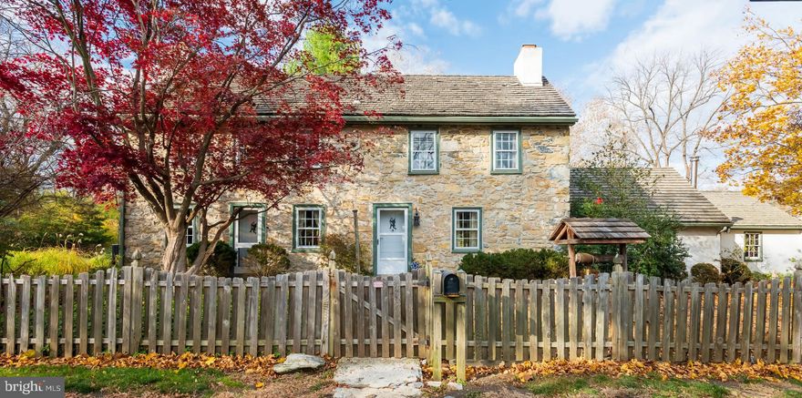 Welcome to 2175 Swedesford Road, a lovingly cared-for home full of character and history, located in the award-winning Tredyffrin–Easttown School District. The original section is believed to date back to 1730–1750 and is filled with timeless charm and exquisite details. Set on over two acres, the property features soaring shade trees and mature plantings that create a serene, private setting. The main living areas include a front living room with a fireplace and a second historic living room with a massive walk-in fireplace. The spacious eat-in kitchen offers excellent counter and cabinet space, a pellet stove, and direct access to the attached two-car garage. The wonderful first-floor owner suite offers a wall of closets and a full ensuite bathroom. A stunning rear family-room addition floods the home with natural light through walls of Palladian windows and vaulted ceilings, all overlooking the beautiful rear grounds. A perfectly situated power room and a doorway to the rear grounds complete the picture for the first floor of this lovely home. The second level is home to two additional bedrooms, serviced by a hall bathroom. A winding staircase leads to a finished third-floor space perfect for a fourth bedroom, home office, or studio. An unfinished attic area provides great storage. A neat and clean basement with laundry facilities and a crawl space offers even more storage options. The deep, level rear yard is an exceptional space featuring soaring shade trees, a natural dry creek bed, and plenty of room to roam and play. The patio area is the ideal spot for relaxing, entertaining, grilling, and dining al fresco. Random-width hardwood floors, exposed stone walls and beams, pocket doors, plus Old World fixtures, latches, doorbells, and so much more all come together to make 2175 Swedesford Road a very special place to call home. Close to shops, trains, and restaurants of the Main Line, the King of Prussia Town Center, and Valley Forge National Park. A rare opportunity… to own a historically significant property in a fabulous setting. This is the one you’ve been waiting for. Welcome home!