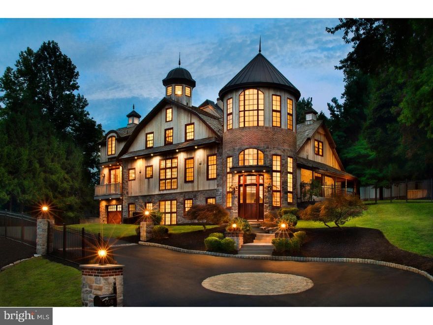 Exquisite and dramatic, find this 4 Bedroom 3 Full and 2 half bath Converted barn located in desirable Northside Haverford. Originally designed by renowned Philadelphia architect Frank Furness in the 19th century, this historical structure was expanded upon by McIntyre Capron Architects in 2009. Recently, this breathtaking home underwent an extraordinary and comprehensive renovation, and now features a custom Gourmet Kitchen with high grade appliances, expansive Dining and Family Rooms divided by dual sided stone surround fireplace and two sets of French doors, custom woodwork throughout the home, and reclaimed hardwood flooring. A stunning Master Bedroom Suite offers cozy fireplace, custom His and Her walk-in closets, private outdoor stair for easy access to patio and pool, and sparkling Master bath with skylight, His and Her Sink vanities, seated shower, and soaking tub. Three additional family bedrooms are also featured in this home, two with shared hall bath and one with en-suite bath. Generous Lower Level provides additional recreation, family and storage space. A most relaxing saltwater pool and spa are the highlight of the yard, while surrounding trees offer scenic views and added privacy. A truly luxurious home in a superb, peaceful location.