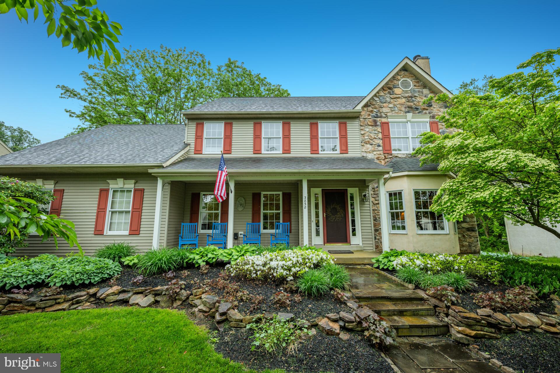 Welcome to 3858 Johns Way — a beautifully customized home in the sought-after Buckingham Place community, located within the award-winning Central Bucks School District.
This distinctive 4-bedroom, 2.5-bath residence offers a rare combination of expanded living space, thoughtful upgrades, and a prime location just minutes from everything Doylestown has to offer.
Step inside to a custom floorplan featuring 9’ ceilings, open floor plan, and abundant natural light streaming through upgraded double-hung windows—designed with top-tilt functionality for easy cleaning. The formal living room is warm and inviting with a classic wood-burning fireplace. A freshly painted, oversized dining room is perfect for hosting large gatherings.
At the heart of the home is a true gourmet kitchen, equipped with two gas cooktops, 42” cabinetry, granite countertops, and a double-wide island with seating—ideal for everyday meals or entertaining. There’s also space for a large kitchen table and sliding glass doors that lead directly to the backyard. The kitchen flows seamlessly into the spacious family room, creating an open and connected living space.
Upstairs, brand-new carpeting leads to a luxurious primary suite featuring two large closets, dual vanities, a spa-like walk-in shower, and a soaking tub perfect for unwinding. A spacious bonus room over the garage offers versatile space ideal for a gym, home office, or flex area to suit your needs.
The finished basement adds another level of living with a stylish bar, a cozy gas fireplace, and plenty of room for relaxing or entertaining—plus additional storage space.
Outside, enjoy beautiful curb appeal and a sense of privacy thanks to professionally designed landscaping, with mature trees and colorful perennials that bloom throughout the seasons. A two-level bluestone patio and large front porch provide exceptional outdoor living and entertaining space. The oversized two-car garage features wider doors and extra storage capacity.
Ideally located near popular parks as well as shopping, dining, and major commuter routes including Route 611, Route 202, and the PA Turnpike, this home offers the perfect blend of peaceful suburban living and everyday convenience.
3858 Johns Way is far from ordinary—it's a rare opportunity to own a truly turnkey, custom home in one of Doylestown’s most desirable neighborhoods.