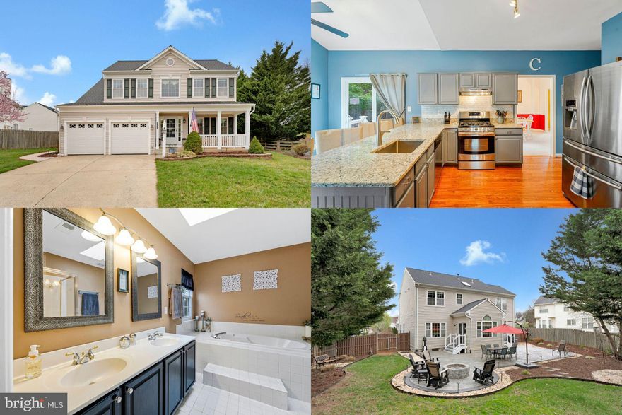 Nestled in a quiet cul-de-sac, this beautifully landscaped 4-bedroom colonial offers the perfect blend of charm, comfort, and modern updates. A welcoming covered front porch invites you into a spacious and thoughtfully designed interior. The main level features a cozy family room, a separate living room, a formal dining room, and a bright breakfast area. The updated kitchen boasts stunning quartz countertops and ample cabinetry for storage. A convenient half bath completes the main level.

Upstairs, the generously sized primary suite impresses with a vaulted ceiling, a luxurious ensuite bathroom featuring a soaking tub, a separate shower, and dual sinks. Three additional nicely sized bedrooms and a full hall bath provide plenty of space for family or guests. A bedroom-level laundry room adds extra convenience.

The partially finished basement offers additional storage and is pre-plumbed for a bathroom, providing endless possibilities for customization.

Step outside to your own private oasis—a fully fenced, serene backyard featuring a recently added stamped concrete patio and a built-in firepit, perfect for outdoor gatherings. Located in a fantastic neighborhood with scenic walking paths and great community amenities, this home is also just minutes from shopping, dining, and the Virginia Railway Express for an easy commute.

Don't miss out—schedule your tour today!