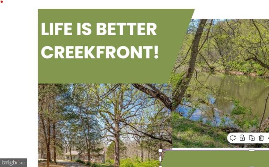 Welcome to this pretty 3 bedroom, 2 full-bath ranch home sitting on 3.46 private creekfront acres.  Call it home or call it your getaway.  Situated towards the end of a quiet roadway in the sought-after country community of Horseshoe Bend!  Country-living at its very best.  When you pull in the circular drive, you will notice a spacious front deck welcoming you.  It opens to a central living room, with two bedrooms and one full bath to the left.  To the right you will see the kitchen, another full bath, and access to lower level through a pretty French door.  Located on the  light-filled lower level is a walk-out to the back acreage, an additional bedroom, a huge family room, laundry facilities, and a bonus room now used for storage.  Creek views are visible from the home when the leaves are down.  Outside is a spacious yard for play and entertaining.  To the left of the home is an oversized workshop sitting close to the garden.   A path to the right of the home leads you to a small hike down to the creek and spacious creekside resting area--perfect to sprawl out with a picnic or beverages.   Or, keep your floats and fishing rods close for adventures!  In addition to your own private 3.5+/- acres, just one parcel beyond is 42 community acres along Sharmans Run (an offshoot from the creek) to hike and explore.  Or enjoy the 32 +/- community acres just down the way for fishing, floating, walking, or just enjoying.  The HOA tends to the roadways and upkeep of community land.  Bring your pets, chickens, horse, and other critters.  Spend a little time enjoying seclusion.  Own your own hide-away for part-time or full-time living at its best.