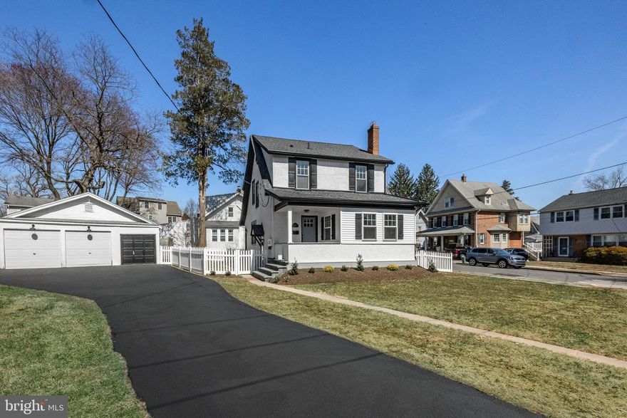 Have you been looking for a home that is completely renovated, has beautiful details throughout, versatile space and an open floor plan?  If so, this is it!  Welcome to 534 Oxford rd here in the Brookline section of Haverford Township.  This beautifully renovated home has just been completed and is ready for its new owner.  This Colonial home has 3+ bedrooms (3rd floor could be a 4th bedroom, office or playroom), 2.5 baths and a great floor plan throughout.  Enter at the covered front entry with brick walkway, bluestone stairs and landing (it’s all about the details!).  The first floor has a great flow to include a large and naturally sunlit living room with a fireplace, gorgeous oak hardwood floors with a walnut inlay and recessed lighting.  The living room offers access through an original French door to a home office or playroom, whatever your preference.  The kitchen and dining room has an open concept with tons of space for everyday living and entertaining and carries in the oak hardwoods for a clean and cohesive feel.  The kitchen is absolutely beautiful!  Two tone cabinetry, a large center island with seating, a gas cooktop, gorgeous granite countertops, tiled backsplash, upgraded lighting fixtures and beautiful hardware.  This open space also has plenty of room for a larger table, a serving piece and has a great built -in bar area with a wine rack, wine fridge and glass front cabinets.  The half bath is perfectly tucked away and there is a great mudroom entry at the back door, which leads right out to the fully fenced property, driveway and 1 car detached garage.  Upstairs on the second floor you will find a primary bedroom with a gorgeous full bath with double vanity, walk-in shower with a seamless glass surround and beautiful tilework.  The bedroom has a great built-in closet system.  There are 2 additional bedrooms on the second floor and a perfectly situated hall bath.  Each room on the 2nd floor has the original hardwood floors as well, in pristine refinished condition.  Up on the third floor you will find a great flex space for whatever your needs may be! Office, playspace, guest space, etc.  The basement of the home is partially finished to include a rec room with its own mini split system, beautiful carpeting and recessed lighting.  There is a laundry area and large storage room as well for convenience.  The craftsmanship of this renovation is top notch and there is a beautiful mix of old charm with a new and modern spin.  Enjoy the ease of all new systems, new roofing and exterior trim, brand new kitchen, baths, appliances, 2 zoned heating and AC, updated electrical, gorgeous and neutral selections throughout and the appeal of it all being “done.”  This home sits on a great corner lot (that has been fully fenced with white vinyl!) on one of the best blocks in Havertown!  Get in on Edgewood roads Fall block party, walk to The Grange Estate mansion and playground, schools, up to the Blvd for lunch, dinner or a cup of coffee and to the train in minutes.  This home has been thoughtfully crafted, renovated with love and is ready for you to move into.   Take advantage of this awesome opportunity! The listing agent is related to the seller.