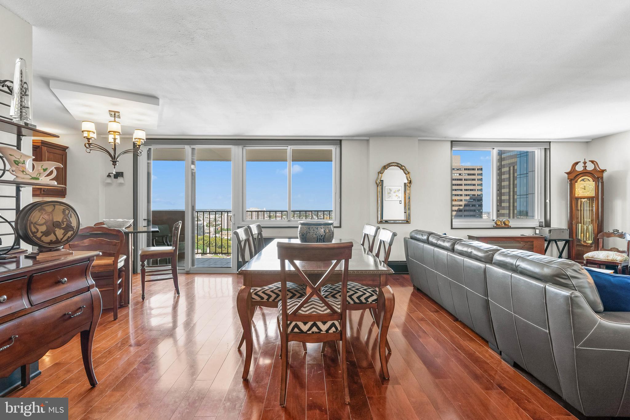 Rarely offered corner unit with sweeping Logan Square views—welcome to this 1,174 sq ft co-op at the Kennedy House. Currently set up as a one-bedroom, two-bath layout, the home was originally designed as a two-bedroom and can easily be converted back.
This bright and airy corner residence is filled with natural light from multiple exposures and offers expanded views throughout. Enjoy a private balcony and an oversized primary bedroom—both overlooking Logan Square. The open living and dining area features a built-in dry bar and sliding doors to the balcony, while the updated kitchen is complete with granite countertops, a tile backsplash, and generous storage. The primary suite includes a walk-in closet and ensuite bath with walk-in shower. A second full bath with tub, in-unit laundry, abundant closet space, and newer windows complete the home.
The Kennedy House provides 24-hour security and doorman, on-site management, a rooftop pool, fitness center, hospitality suites, storage, and discounted parking. The monthly fee covers nearly everything—utilities (electric, heat, air conditioning, water), basic cable, real estate taxes, and maintenance—with a low transfer tax and no title insurance required.
Perfectly positioned for city living, the Kennedy House is just one block from Suburban Station, three blocks from 30th Street Amtrak, and steps from multiple SEPTA bus and trolley lines—making commuting throughout the city and region effortless. Right outside your door, you’ll find some of the neighborhood’s best dining and nightlife, including NaBrasa Brazilian Steakhouse and Kennedy Food Garden in the building, plus countless restaurants, cafés, and shops along the Parkway, Rittenhouse, and Midtown Village.
Square footage is approximate. Buyer and buyer’s agent are responsible for verifying all measurements.