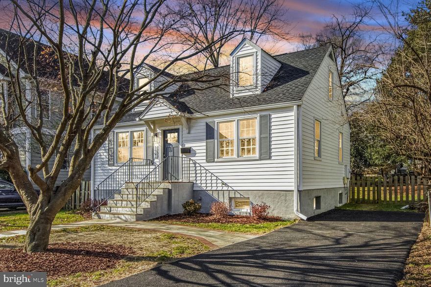 Renovated Cape Cod with 3 bedrooms & 3 bathrooms located within the limits of Falls Church City. Live the dream of owning a home that is walking distance to restaurants, shops, trails, elementary school and tennis/basketball ball courts. The first floor includes a living room, kitchen, dining area and beautiful main level primary suite (first floor living!) The living room is highlighted by recessed lighting and hardwood floors. The new gourmet kitchen has white cabinets, quartz countertops, stainless steel appliances and pantry. The island is the perfect place to cook and entertain friends and family. Meals can be enjoyed at the island or the eat-in kitchen – which has an incredible view into the back yard. The main level also includes a full bath along with a gorgeous primary suite. The primary suite includes and en-suite bathroom with walk-in shower, double vanity and walk-in closet. Off the kitchen is a deck leading to the flat back yard and stone patio. The upstairs includes two bedrooms with hardwood floors and an updated full bath. In the partially finished lower level, you’ll love having additional rec room space for playing, reading or movie nights. Other NEW items that will keep you worry-free for years to come include: roof, hot water heater, HVAC, appliances, hardwood floors, paint, recessed lighting, bathrooms, interior doors, water proofing in basement, asphalt driveway and gorgeous landscaping. On Westmoreland Street is a walking path to Oak Street Elementary School, walking bridge to Falls Church City and Cavalier Trail and playground.