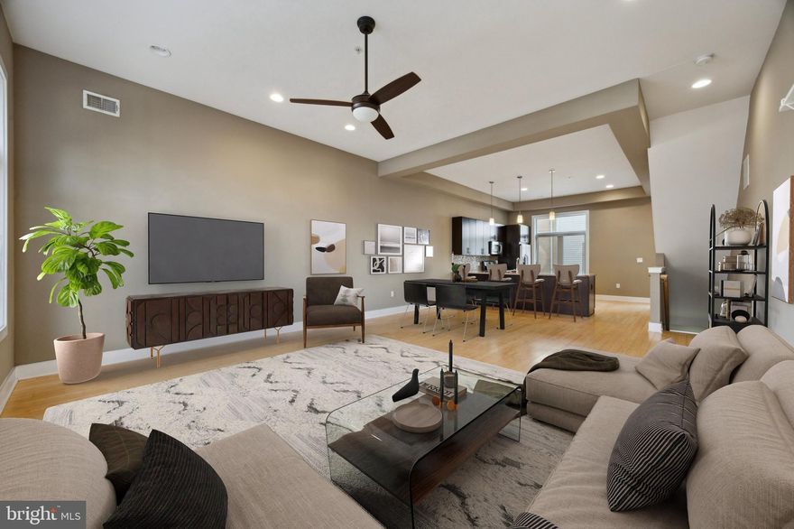 Stunning newer home with 1-car Garage, 2800sq'+ feet of light filled living space! Thoughtfully designed 19' wide floor plan w/3 bedrooms 3 baths, side windows, large rear patio and. The custom kitchen has luxury stainless steel appliances, tiled backsplash, granite counters and plenty of wood cabinetry and is only part of the wide open living/dining area. High ceilings and wonderfully appointed architectural details. Generous bedroom sizes throughout. Beautiful bathroom finishes include floating vanities, glass shower doors and meticulous tile work. Wide plank hardwood floors throughout the home. Fine detail & custom craftsmanship throughout the property. Other amenities include finished basement, walk in closets with custom shelving & tons large of front and rear windows. Private road entrance make this street very quiet and comfortable. Amazing location in Pennsport. Close to dozens of eateries, parks, and coffee shops. 93 Walk Score and 91 Bike Score make this home very accessible to all of your favorite spots without having to get into your car! One of the brightest and sunniest homes you will ever find.