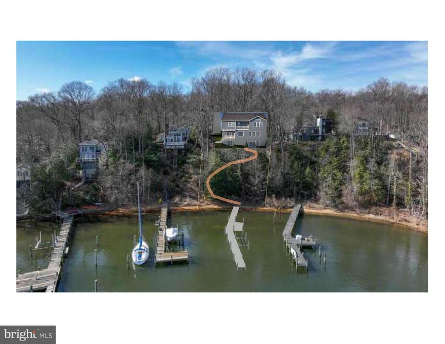 Nestled along the Severn River in Little Round Bay, this exceptional waterfront homesite offers a rare opportunity to build a custom residence in the exclusive Palisades on the Severn. Lot 6 will be one of only three homes on a private road, ensuring the ultimate in privacy and tranquility. Enjoy 76 feet of private sandy beach with sweeping panoramic views of the Severn River, along with a private pier and boat lift, perfect for boating, kayaking, and embracing the waterfront lifestyle. The shoreline offers open water views while remaining naturally protected by Saint Helena Island, creating calm waters without a 6-mph speed restriction. The Palisades community beach sits just across the water, adding to the charm of this remarkable setting. Designed for seamless indoor-outdoor living, the home features expansive glass with a dramatic triple sliding door, or optional fully retractable stacked sliders, connecting the great room to the waterside and side decks. The open-concept main level offers 9-foot ceilings, oversized windows that flood the home with natural light, and a gourmet kitchen with a large center island ideal for entertaining. The upper level showcases a luxurious owner’s suite with a private balcony overlooking the river, dual walk-in closets, and spa-inspired bathroom. Three additional spacious bedrooms with walk-in closets, a full guest bath, and a versatile loft provide ample room for family and guests, enhanced by semi-cathedral ceilings that add architectural character and light. The partially finished lower level includes a recreation room with options to add a fifth bedroom, additional bath, or private gym, allowing you to tailor the home to your lifestyle.This is a once-in-a-generation opportunity to own a brand-new custom waterfront home on one of the final wooded lots along the Severn River, offering an extraordinary blend of privacy, luxury, and the very best of Chesapeake Bay living.  The seller will consider selling just lot. Permits in hand and ready to go.