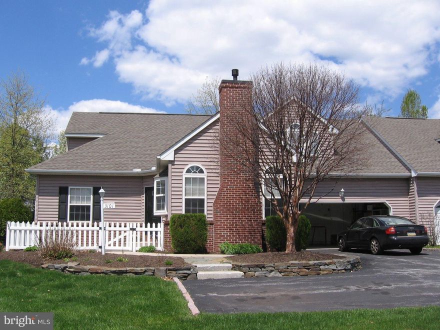 Immaculate Condition! Just bring your furniture. This one has Gleaming hardwood floors in the great room, dining room and kitchen. Great room also has a marble surround gas FP. Dining area with a large bay window looking out to a picturesque view. Beautiful kitchen w/cherry cabinets, corian counters and upgraded kitchen appliances. First floor Master BR w/priv. Bath. Study/den or could be 4th BR and powder room. Two large bedrooms and full bath on upper level. Partially finished basement with full bath. There is plenty of stored in unfin'd portion of basement. Deck off the back and treed backyard. Fresh paint and carpet and front has a lovely landscape. Largest model in the development. Come see this one!