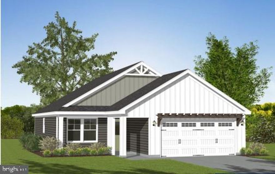 TO BE BUILT. NEW CONSTRUCTION. This model is the ---TRIUMPH --- a well designed single story ranch offering 4 bedrooms and 2 bathrooms with an open concept layout perfect for first time home buyers or those looking to downsize. The great room opens to a spacious kitchen with center island and pantry, flowing into a dining area ideal for everyday living or entertaining.
The primary suite is privately situated at the rear of the home, featuring a walk in closet and an en-suite bath with dual sinks, soaking tub and separate shower. Bedrooms 2 and 3 share a full bath and bedroom 4 at the front of the home is perfect for guests or a home office.
Enjoy flexible design options including covered front porch, optional side load 2 car garage, dedicated laundry room and a thoughtful layout with no wasted space. --- Buyer may choose any of the Caruso's models that will fit on the lot; prices will vary. Photos are provided by the builder. Photos and tours may display optional features and upgrades that are not included in the price. Final square footage is approximate and will be finalized with final options. Upgrade options and custom changes are at an additional cost. Pictures shown are of  proposed models and do not reflect the final appearance of the house and yard settings. All prices are subject to change without notice. Purchase price varies by chosen elevations and options. Price shown includes the base home price, the lot and the estimated lot finishing cost only. Builder tie-in is non-exclusive.