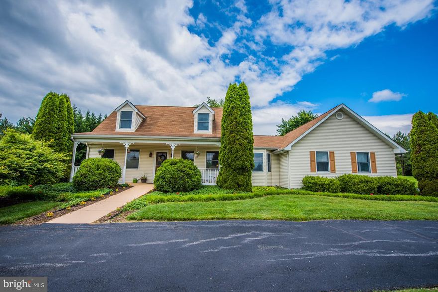 Quality Built Cape Cod On 5 Beautifully Landscaped Acres, Deck For Entertaining, Mature Trees, Flowers & Herb Gardens, Paved Circular Driveway, Updated Kitchen, Granite Countertops, Corian Sink, Backsplash, Enjoy Cozy Double Fireplace, Sunroom, Main Level Master , Double Closets, Heated Bathroom Floor, Newer Hardwood Floors Throughout Main Level, Stainless Steel Appliances, New Central A/C!