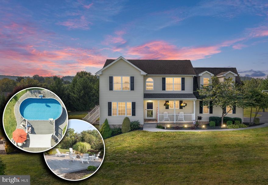 Why wait for overpriced new construction when you can own this beautifully updated home now? Offering both modern amenities and a spacious 2 acre lot, this property delivers the perfect balance of outdoor beauty and indoor comfort—with the bonus of high-speed internet!

Step onto the inviting front porch and take in the views. Inside, the main level showcases a stunningly renovated and expanded kitchen, where no expense was spared. You’ll also find a large, dedicated office, a gorgeous half bath, a cozy living room, and a charming breakfast room featuring a coffee bar and beverage cooler.

Upstairs, you'll be greeted by another beautifully renovated full bathroom, a spacious primary suite, and three additional bedrooms. The finished basement includes a convenient kitchenette, a full bathroom, two flex rooms, and extra unfinished storage space.

Outside, the entertainment options continue with a large composite deck, a new above-ground pool (installed in 2022), and a separate patio with a built-in fire pit. Love baseball? There's even a batting cage! Additional features include zoned HVAC and a full water treatment system for ultimate comfort.