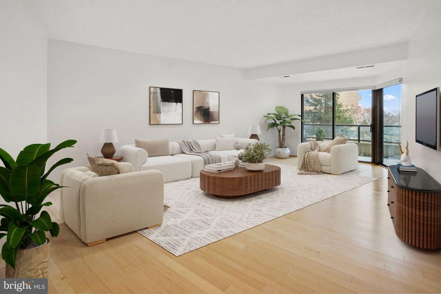 Welcome to Unit 109 at the prestigious Belvedere Condominiums—a stunning, move-in-ready 800-square-foot condo that combines modern upgrades with an unbeatable location in the heart of Rosslyn. This beautifully updated one-bedroom, one-bathroom condo features Pergo flooring throughout, an efficient new heating and cooling system, a recently updated kitchen with sleek granite countertops, and a spacious bedroom with two generous closets, including a walk-in closet for ample storage. Both the living room and bedroom are bathed in natural light, thanks to their south-facing windows which double as patio doors. These doors provide seamless access to a large private outdoor space—perfect for both a seating area and outdoor dining. The condo also offers a separately deeded and secure garage parking space, an in-unit laundry closet, and a large private storage unit located just across the hall.

The Belvedere offers an exceptional amenity package, including a 24/7 concierge desk, indoor garage with visitor and long-term guest parking, indoor car wash bays, a well-equipped gym with free weights, resistance training, and cardio equipment, a yoga room, dry saunas, a pool, tennis and pickleball courts, a barbecue area on the deck, a party room, a library and work center, and an onsite convenience store. The property is pet-friendly, adding to its welcoming community atmosphere.

The location is second to none—close to the Rosslyn Metro, adjacent to two parks with easy access to running and biking trails, and just steps from a variety of fast-casual restaurants. Essential shopping destinations like Target, Starbucks, Safeway, Trader Joe's, and Whole Foods are all nearby, with convenient access to D.C. and major highways.

The condo fee includes water and sewer services, trash pickup, and hot water supplied from a central boiler with a central water softener. Owners are responsible for electricity, internet, phone, and TV (Starry, Comcast, Verizon FiOS with gigabit fiber service available). 

Experience the best condo living in a vibrant community with everything you need nearby!