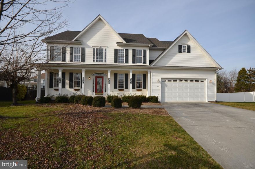 BEAUTIFUL COLONIAL on level 1/2 acre lot. Open floor plan with large rooms. Abundant closets & storage space. Decorating extras i.e., pillars, crown moldings, hardwood flooring, curved staircase, balcony overlook. Great sunroom off upgraded kitchen, gas cooktop, wall oven, large island , granite countertops with copper sink, custom tile backsplash. Formal dining or kitchen dining. Kitchen overlooks to 2 -story family room & sunroom. Oversized laundry room access to garage. Large BRs w/walk-in closets, 2 BRs share a bath, 2 BRs have private baths. Covered front porch & rear deck. Unfinished basement . Dual Zone HVAC, Both units replaced in past 2 years. No smoking or cats. One small dog (< 30pounds) will be considered. Good credit a must.