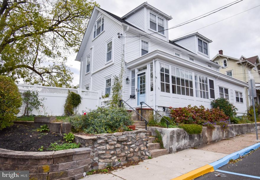 Enjoy the best of Doylestown living in this beautifully maintained twin home, steps from downtown’s shops, dining, entertainment, seasonal events, and the Doylestown Rail Station.

Enter through the enclosed front sunroom overlooking Hamilton Street. Inside, you’ll find an inviting living room with hardwood floors that flow throughout the entire home. The open-concept first floor connects the living area, dining room, and kitchen—ideal for comfortable living and entertaining. The dining room features a dimmable chandelier and a convenient first-floor powder room.

The kitchen offers butcher block countertops, a double sink, and abundant natural light from windows overlooking the fenced backyard.

Upstairs, the second floor includes two mid-sized bedrooms that share a full hall bath with a tub/shower combo. One bedroom features a built-in dresser and laundry access with a washer and dryer included.

The top floor is dedicated to the primary suite, complete with built-in storage, a ceiling fan, and a private bathroom featuring an oversized stall shower.

The unfinished basement provides plenty of storage space, a whole-house water filtration system, and a utility sink.

Outside, enjoy a fully fenced backyard. Perfect for relaxing, entertaining, or letting pets play. Plus a storage shed for your outdoor gear.

This home is heated and cooled via electric mini-splits
On street parking; permits available from the Boro $60
Tenant is responsible for Electric, gas, water, sewer, trash, and internet/cable
Pets are allowed for an additional fee. Some breed restrictions apply.