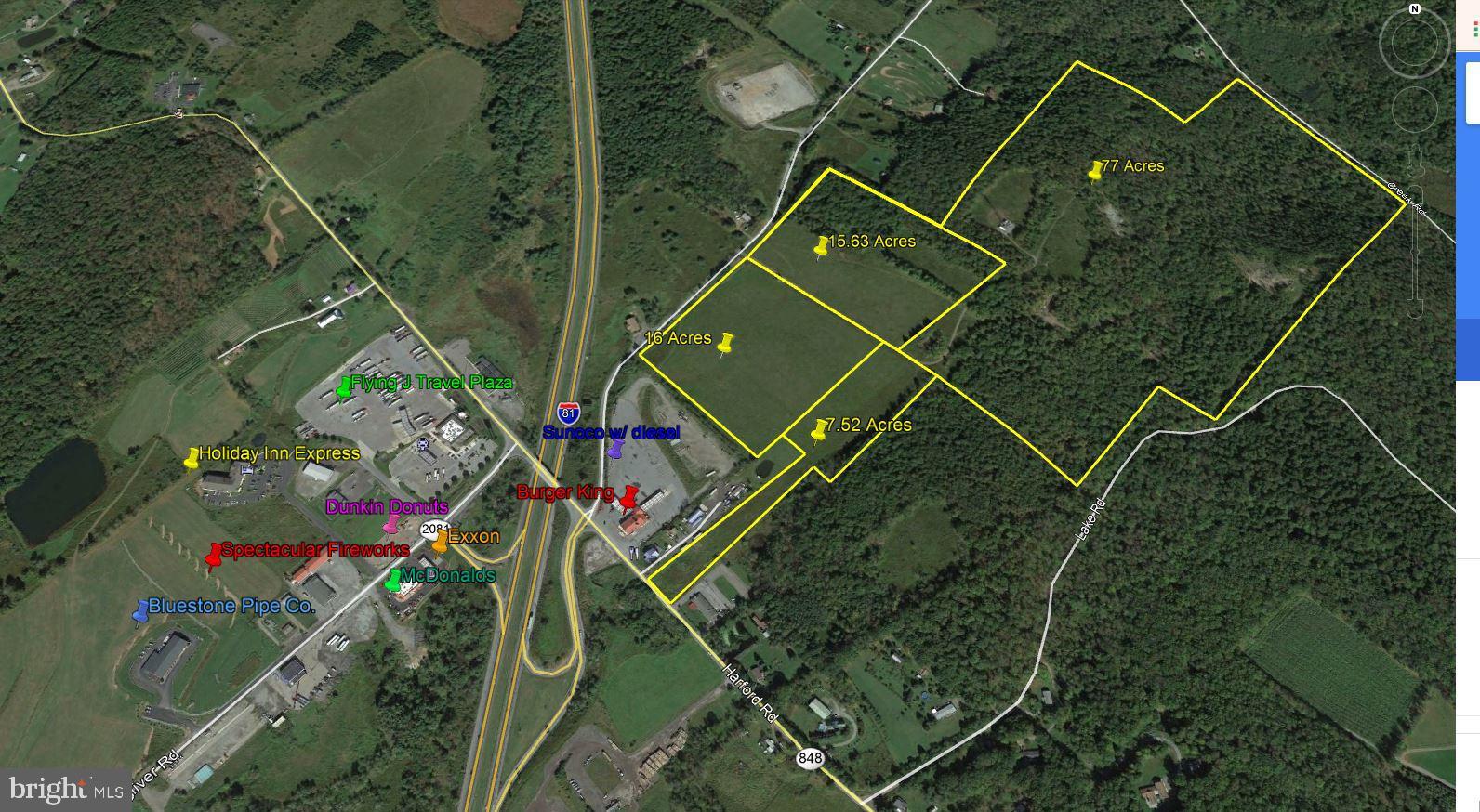 Vacant land with no zoning leaves numerous options including retail and industrial. Located off Interstate I81 at Gibson Exit with Traffic Count of 14,000 ADT. No utilities included onsite along with no mineral rights. Development authority will cooperate. Sold together or individual. See separate listings in Bright. Contact listing agent for more details.
