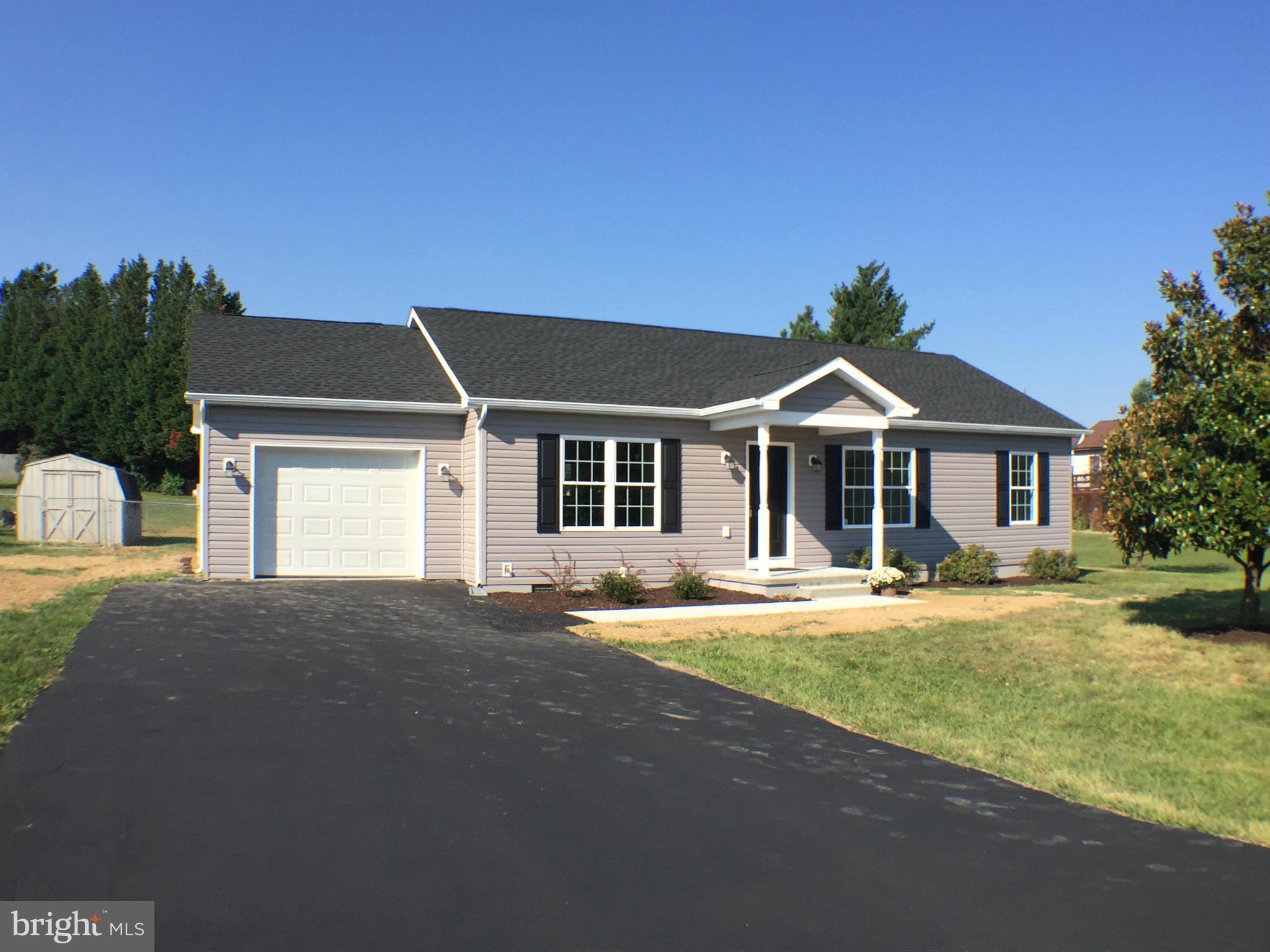 New Rancher in Mountain View Acres; w/beautiful open floor plan, 3 BED; 2 BA; Kitchen w/center island, granite counter tops, upgraded cabinets. Stainless steel appliances; Dining Room could be a Den; patio; 1 car attached garage; shed; fenced in rear yard; nice level lot with easy accessible to I-81. Home is waiting for new owners!