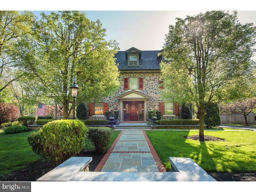 Offered for the first time in 42 years, this meticulously maintained and historically restored stunning mansion. A rare opportunity to own a pristine stone Georgian Colonial home in the premier neighborhood of South Wayne.  Features include five fireplaces, high ceilings, extensive millwork, generous room sizes, chef's kitchen, private courtyard, covered porch, manicured landscaping and so much more.  Enjoy all that Wayne has to offer; award winning schools, restaurants, shopping and parks, all within a few minutes' walk on its many tree lined streets and sidewalks.  Located in the heart of the Main Line and close to all major highways, train stations, King Of Prussia Town Center, Center City Philadelphia and other Main Line local shopping and dining.  A Radnor Township Gem.
