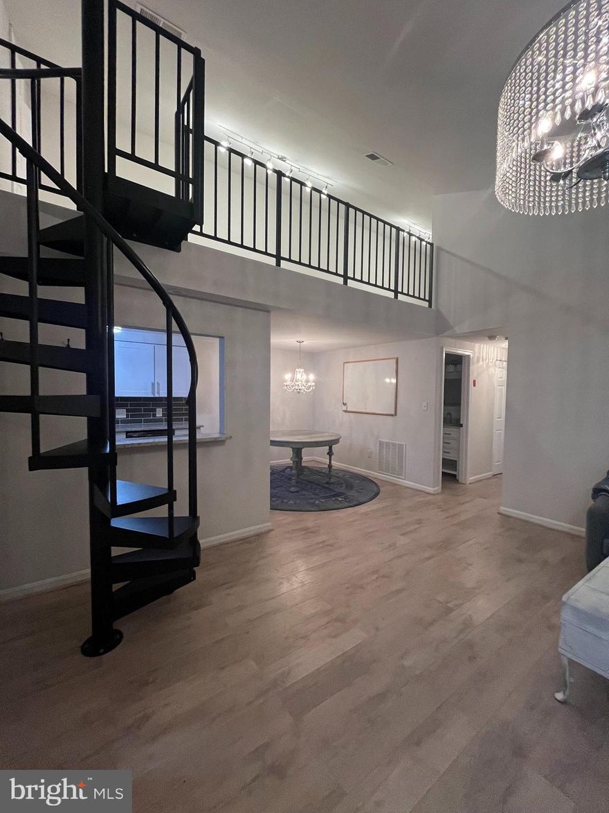 Beautiful two-bedroom, two-bath townhome with large loft and private, furnished outdoor patio off primary bedroom.

The Primary bedroom boasts a walk-in closet and en-suite bathroom.

Washer & dryer in unit with first floor laundry.

Beautiful finishes throughout the home with multiple chandeliers and gorgeous light fixtures.

Plenty of storage with a large utility closet and multiple storage shelves.

Brand new siding, roof, windows, sliding glass doors, and water heater.

Beautiful large sliding glass doors off the living room and master bedroom.

A sleek spiral staircase leads up to the loft with tons of space.

No pets.

Rent includes water, sewer, trash, lawn care, and snow removal.

A one-month rent security deposit is required.