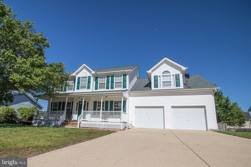 This three-level colonial is ready for its next owners! Great location in the desirable Meadow Lake community features a spacious fenced-in backyard with deck and patio overlooking the lake! The large front porch welcomes you in! New heating system (January 2022) and new sump-pump. Roof only 2 years old! This home has 4 bedrooms, 2 baths, 1 half bath. Enter to the foyer which leads to the formal dining room and a formal living room which makes a convenient "work from home office". Continue to the family room which is open to the kitchen with additional table space.  Counter space and pantry are plentiful. Upstairs you have 3 generously sized bedrooms and a large primary bedroom with large walk-in closet. The primary ensuite has double vanities, soaking tub, and shower. Unfinished walkup basement is ready to be finished with rough-in for a bathroom. Attached 2-car garage with storage space. Meadow Lake subdivision has a private community lake with a nature path, tot lot, outdoor gym and a pavilion with tables. Easy drive to NAS Pax River, shopping and entertainment!