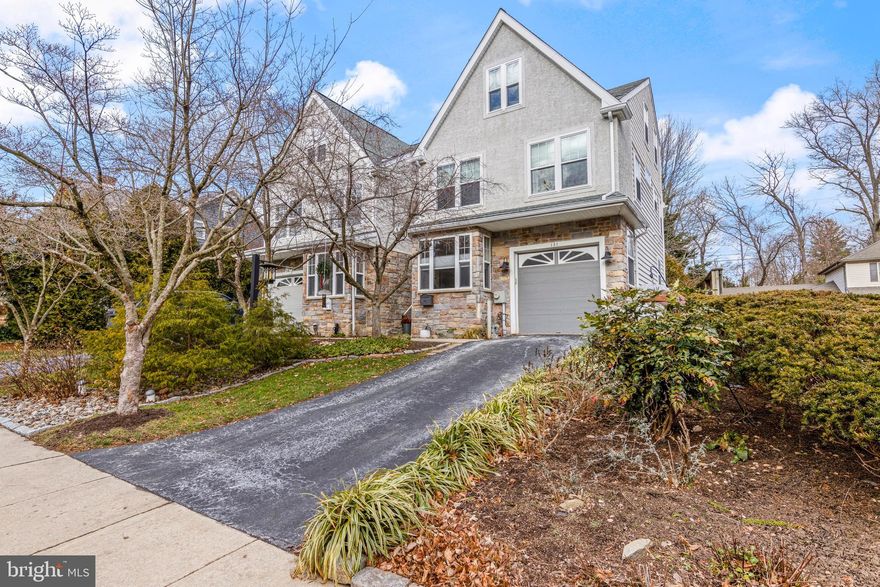 Welcome to Swarthmore Village Greens! An exceptional townhouse community nestled just minutes away from Downtown Swarthmore, regional train line R3 to Philadelphia, Swarthmore College and Swarthmore-Rutledge elementary schools. The location for walk ability is hard to beat. This beautifully maintained three story light filled end-unit features versatile space that offers modern style living throughout.  The first floor features a gourmet kitchen with island that opens to the dining/ living room combination with gas fireplace and outside access to newer expanded deck, large powder room and   den/office complete the first floor with access to one car attached garage making brining in items from the car a breeze.  The second floor primary bedroom and bathroom with soaking tub and stall shower offer a wonderful retreat, two generous size bedrooms, hall bathroom and laundry from complete the second floor. The massive third floor is used by the current owners as a second family room and can double  as guest room when friends/family come to stay.