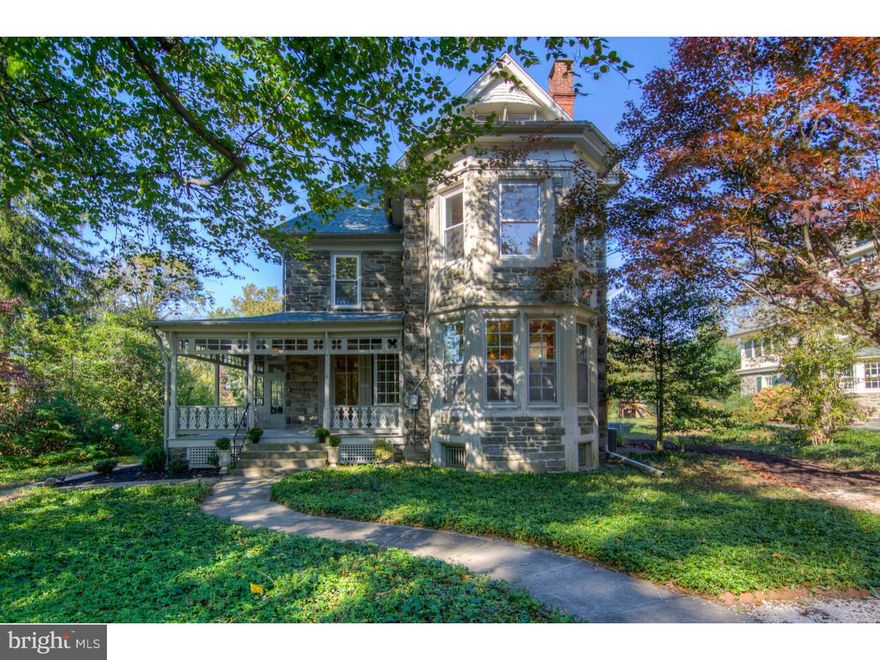 This quintessential Chestnut Hill gem has been completely renovated from top to bottom with high end fixtures and amenities. Gleaming, newly refinished inlaid hardwood floors throughout the first floor are illuminated by oversized windows and an abundance of natural light. Original details like crown molding, plaster ceilings, stained glass windows and Mercer tiles can be found throughout the house. Step through the front door with original wrought iron work to the breathtaking foyer/sitting area with fireplace, gorgeous Victorian chandelier, large front windows and the main staircase to the second floor. The spacious living room with fireplace offers access to the powder room with original mosaic flooring. The formal dining room has beautiful handmade plaster ceilings and floor to ceiling walk through windows to the covered front porch. New gourmet kitchen with an open and bright layout with adjoining butler's pantry, custom cabinetry, herringbone tile backsplash, white "zerocare" marble countertops, 48" Wolf oven and range with stainless steel hood, 48" Sub-Zero fridge, Bosch dishwasher, doors to the enclosed side porch, spacious breakfast area and the second staircase to the second floor. Upstairs, the sunlit master suite with gorgeous original inlaid floors, fireplace and coffered ceiling features a huge walk-in closet with ample shelving, and a spa-like full bath with large soaking tub, separate walk-in shower and marble countertops. Two additional spacious bedrooms, one with a new ensuite bath, and full hall bath with clawfoot tub complete the second floor. The third floor offers three good-sized bedrooms with ample closet space and a full hall bath. New roof, new plumbing, new electric, 2 separate zoned, high efficiency, high velocity, direct vent forced air heaters that supply hot water on demand + zoned AC, almost all new energy efficient replacement windows and more. Prime Top of the Hill location and a very short walk to the shops and restaurants of Germantown Ave, one block to the entrance paths to Fairmount Park, and one block to both the Chestnut Hill East and Chestnut Hill West train stations, making for an easy commute to Center City Philadelphia.