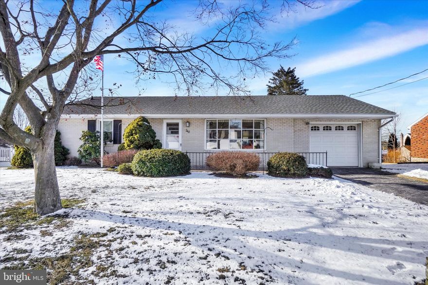 Experience quiet, convenient small town living in Mt Wolf Boro!  Like in days past, just a short walk to the school, park and ball field!
This 3 bedroom rancher has good bones and systems including a new roof 2025, central air 2023, replacement windows, 200 amp electric, hardwood under carpet and stainless appliances.  Full basement offers laundry, storage and original rec room and full bath.
Finished garage with automatic opener, additional storage and walk out door to back yard.  Home needs cosmetics, priced accordingly.
Have fun making this home Your Home!