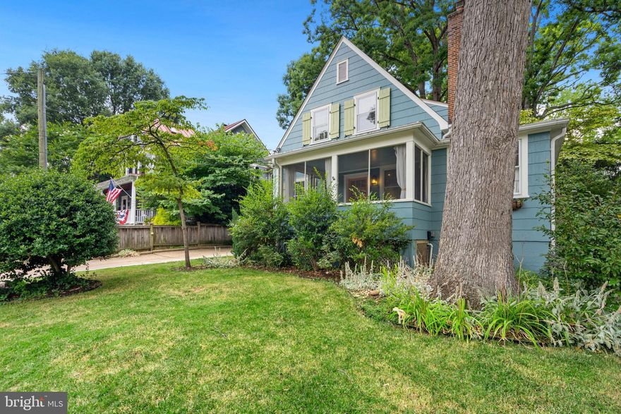 **Brimming with character and grace, this 1937 four  bedroom three bath bungalow is on a quiet street in the historic Maywood neighborhood**Recent updates:     (2016) reconfigured main level of the home to provide open concept space within a classic layout; kitchen fully renovated with cabinets, countertops, appliances; renovated main level bathroom to reflect the home's era; new en suite bathroom and dressing area for primary bedroom; new gas water heater; updated plumbing and electric for main level; new electric panel box; gas fireplace insert in living room; new storage shed;  (2017)  painted exterior of the home;  (2018) installed central air conditioning  in upstairs and attic level;  (2020) attic space finished for use as a loft; (2021) chimney inspected and cleaned;  (2022) interior sewer connection replaced; external sewer line to street hydro-jetted.
 Desirable details include:  
**One bedroom and a bath on the main level and a den for office, play, or media** three bedrooms and two baths upstairs, and a top floor loft for office or a quiet retreat.**The unfinished basement provides  great space for storage, workshop, or a gym.**
From the screened front porch to the private back yard, you will be enchanted by this gracious home.*
**Blocks to Maywood Mini-Park and bike trail and walk to neighborhood grocery, shops, and services along Langston Blvd.** Easy access to commuting routes and the bike path.  Or take a break from working at home with a stroll through the leafy neighborhood.**Taylor Elementary School, Dorothy Hamm Middle School, Washington-Liberty High School.**
