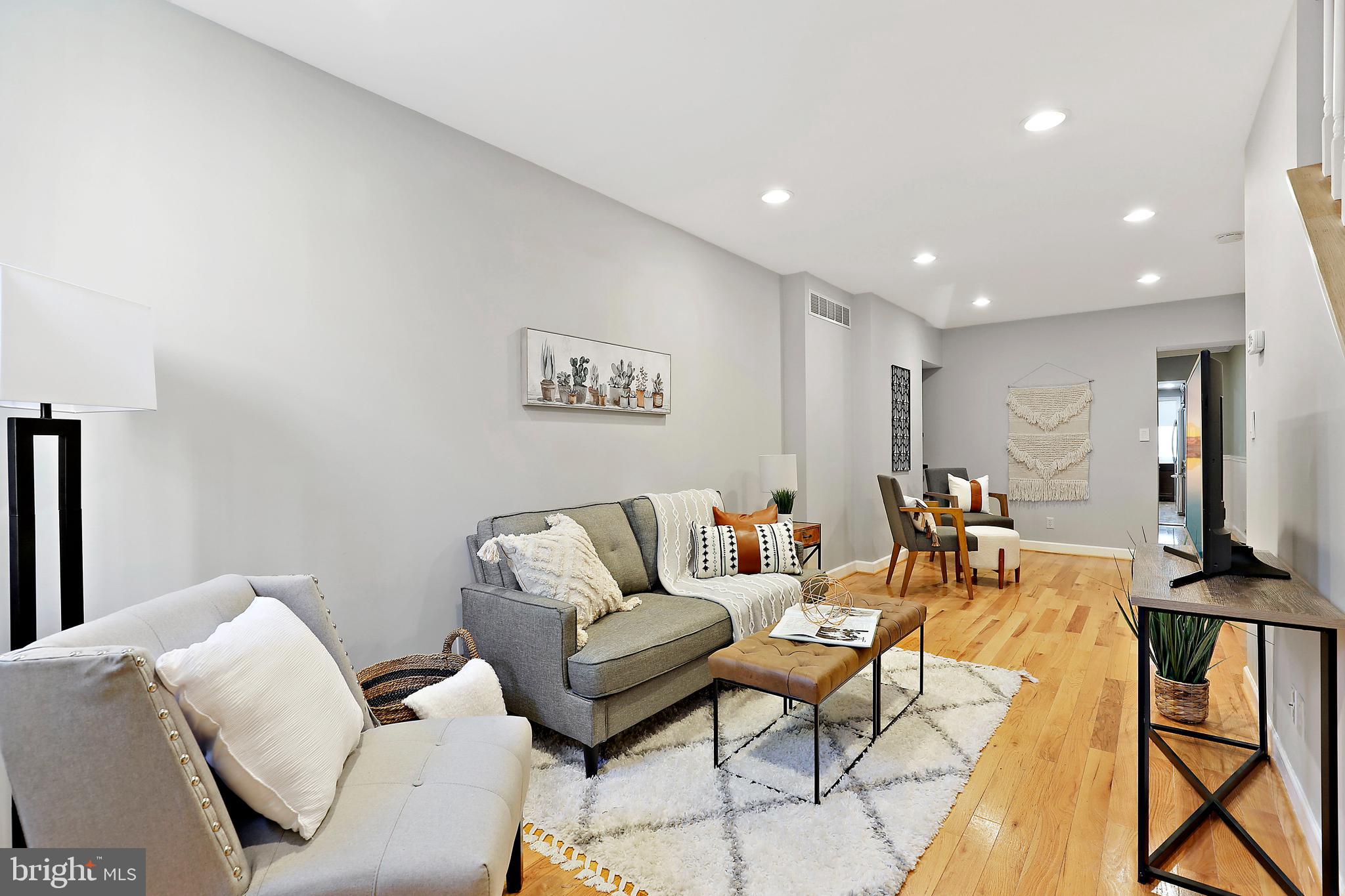 A+ Federal Hill location with separately deeded garage parking included! This one has it all - 3 stories above grade plus a finished basement. Meticulously maintained. Open floor plan on main level with high end appliances and finishes in the kitchen. Additional family room or bedroom in the basement plus large storage area. Large primary bedroom on the second level with attached full bath complete with double vanity, jetted tub & glass shower. 2 more bedrooms on 3rd level with another full bath. Garage parking is directly behind the home in the Wall Street garage.