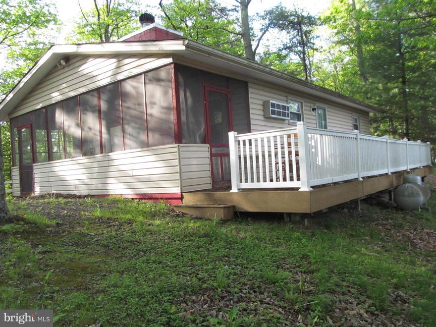2 Bedroom, 1 Bath Cabin located on 6 Wooded Acres with Mountain Views, An Additional 3 Acre Lot is included on each side of the Cabin totaling 12+ Acres. $500 annual water fee.