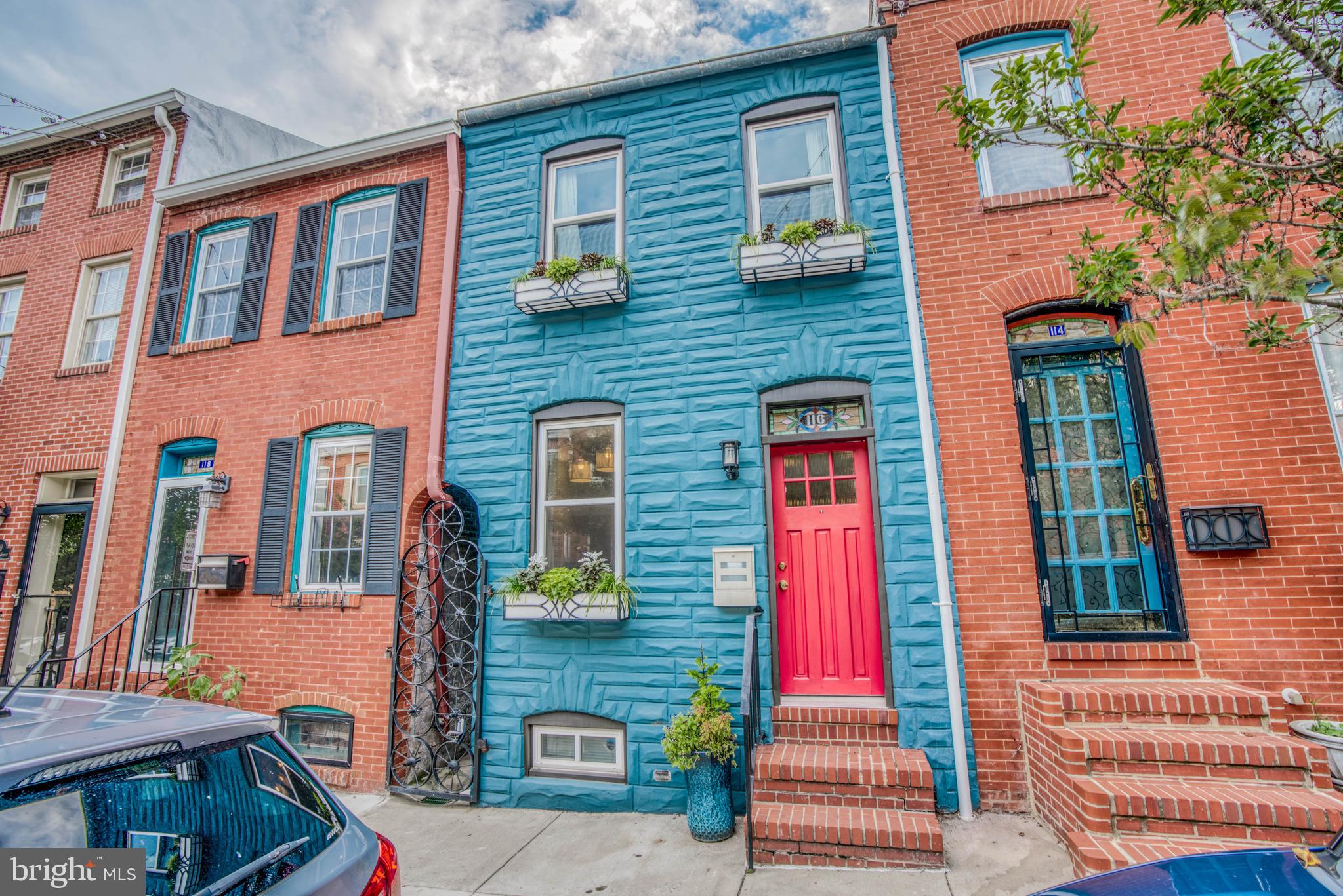 EXCLUSIVE BUTCHERS HILL 2 BR, 2 BA located on the BEST 2-story block (not an alley). Original character and modern amenities blend perfectly with 12 x 26 LR, exp brick, hardwoods , SS apps, LARGE BRs (each w/ own BA!), vaulted ceilings, VELUX venting skylights. Sun-drenched! Enjoy your private garden oasis w/ 75% native plants recognized in 2015 by MD's Audubon Society's Bird Friendly habitat, perfect for evening drinks. Kitchen updated in 2017 w/ Bosch dishwasher, Kitchen aid duel-fuel 5 burner double oven w/ convention, Kohler Prolific sink touch faucet. Double- Hung windows & Water heater in 2015. Roof replaced in '05 w/ 35 year warranty. EZ walk to Patterson Park, Fells, Canton, Hopkins. Larger than you think! This one is a MUST SEE! Schedule your showing before it's gone!