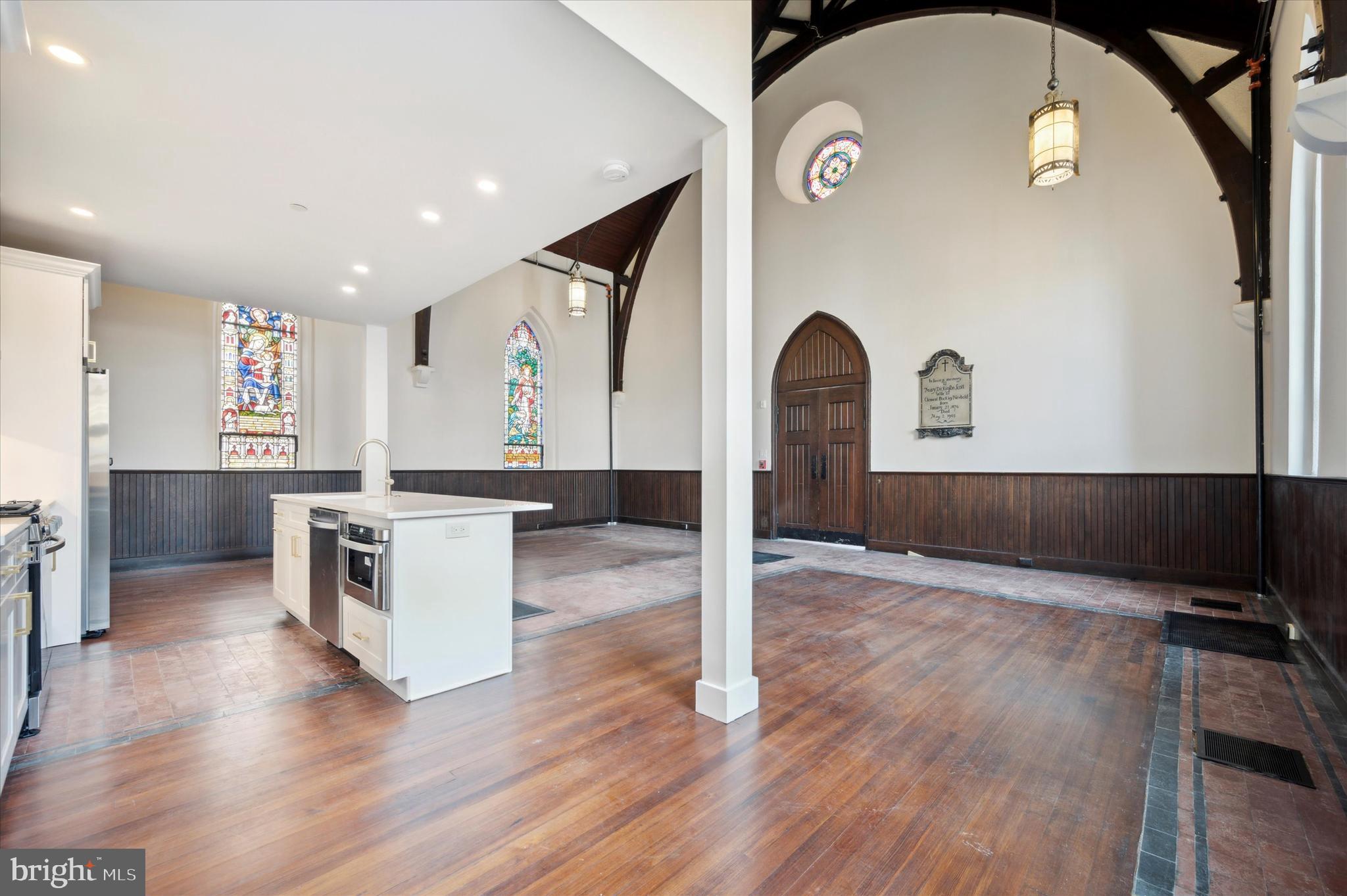 Immerse yourself in the splendor of this exceptional converted church nestled within the vibrant community of Jenkintown Boro. Step into this expansive 2-bedroom, 2-bathroom unit that has undergone recent rehabilitation while cherishing the captivating essence of the original church's stained glass and timeless architecture. Revel in the allure of the original hardwood and tile floors, embellished with stunning stained glass windows and soaring ceilings of 25 feet or more.
Modern conveniences abound with central air, gas heat, and custom closet systems, all complemented by a private entrance for added exclusivity. The newly renovated kitchen boasts pristine white cabinetry, exquisite quartz countertops, a charming subway tile backsplash, and gas cooking facilities, complete with inviting bar seating.
Situated at the heart of Jenkintown, this home offers unparalleled access to an array of amenities, including shopping centers, diverse dining options, picturesque parks, and seamless public transportation connections. Stroll to the nearby Jenkintown Train Station, providing easy commutes to Center City or the Airport. Additionally, proximity to Salus University, Jefferson Hospital, and a short drive to various universities and hospitals ensures convenience for students and healthcare professionals alike.
Benefit from the highly acclaimed Jenkintown School District or easily walk to the esteemed Abington Friends School. With seamless access to public transportation, major routes such as 309, and the PA Turnpike, this residence ensures ease of travel to surrounding areas.
Indulge in the local charm by frequenting nearby establishments like Newbolds, White Horse Cafe, West Ave Grill, Pizza Wheel, Starbucks, Whole Foods, Trader Joe's, and boutique shops that grace the streets of Jenkintown. Unwind at the historic Hiway Theater or peruse the delights of the Farmer's Market, all within reach of this remarkable abode.
Schedule your tour today and seize the opportunity to experience the unmatched blend of historical charm and contemporary living offered by this captivating converted church residence in Jenkintown Boro.