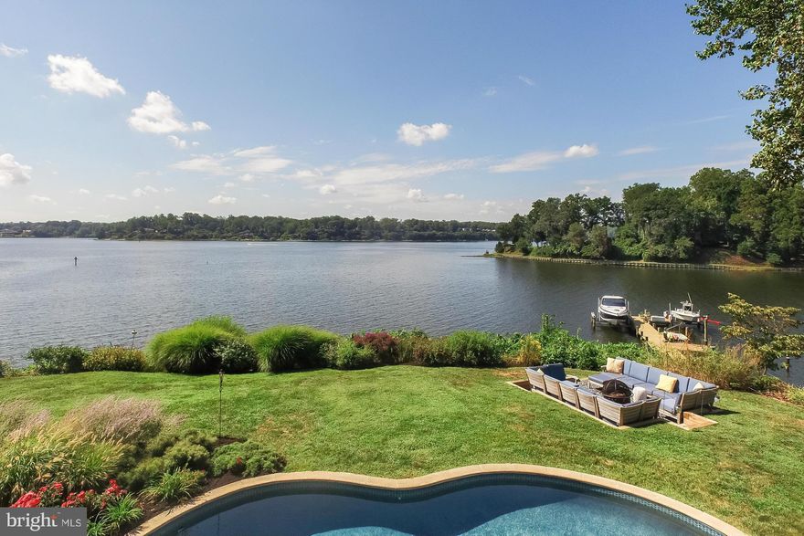 Absolutely a "10" location & setting in Rugby Hall! Panoramic Severn River water views & easy access to protected deep water pier on private point of land with 400 ft of waterfront and southern exposure. Waterside pool, hot tub & fire pit. Located on private cul de sac w/ natural waterfowl habitat. Gourmet kitchen renovated in 2011. Potential in-law suite on LL. House needed new roof & windows.