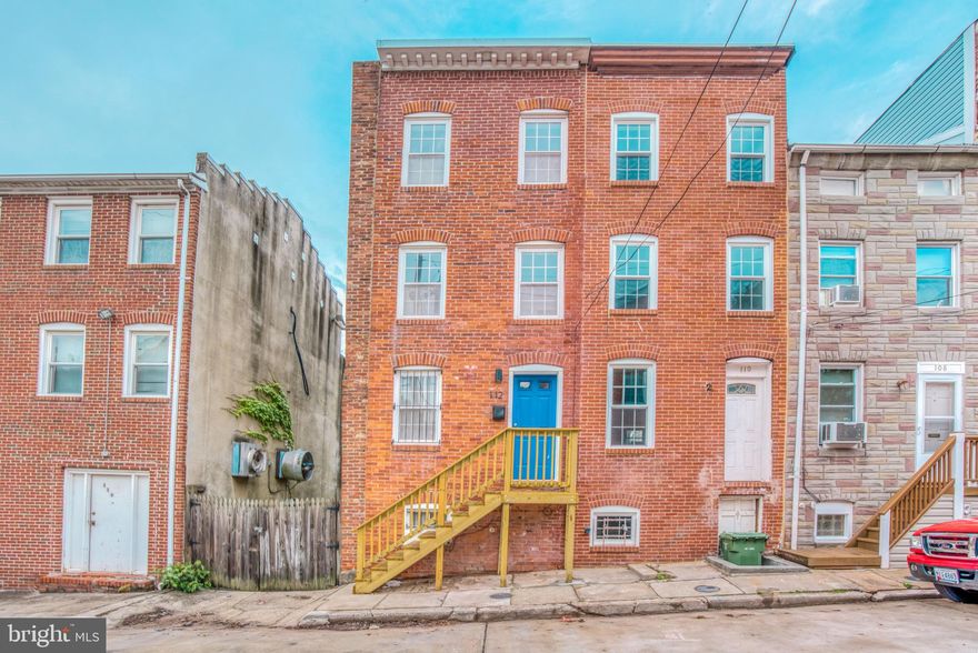 Charming, spacious recently updated four level row home steps to UMD hospitals, university and B&O museum. Perfect layout for roommate, each bedroom is on its own level with a full bathroom. Open floor plan, central air conditioning and laundry. Updated kitchen with stainless steel appliances. Exposed brick and hardwood floors on the main level , gas fireplace. Nice back patio and outdoor space. New ( 2022) furnace.