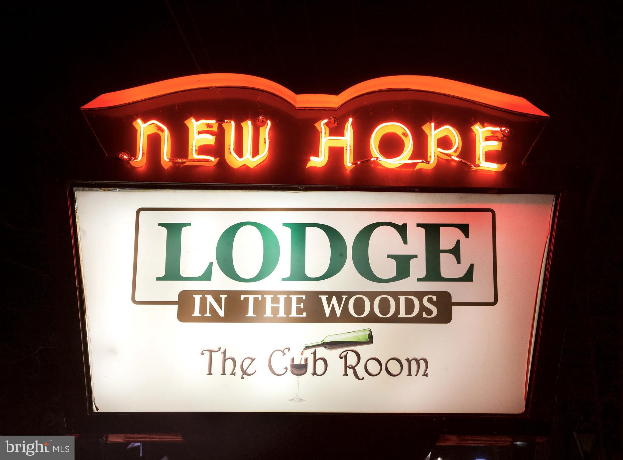 Potential abounds on more than 4 idyllic acres: the Lodge in the Woods features a 28 room Motel complex with a camp-like aesthetic that has served the greater New Hope area for decades. Located less than one mile from the gateway to downtown historic New Hope, this sprawling campus features multiple buildings with rooms suited for both overnight, short-term stay, and more, all surrounding the centrally located in-ground pool and clubhouse-style cocktail lounge "The Cub Room: Where the Elite Meet". Flanked by two State Highways (202 & 179), visibility and easy vehicle access is a breeze, and guests can easily walk to several adjacent shops for necessities and a popular local gym. Bring your vision to one of the largest commercial parcels available in the area: TNC zoning and public water/sewer already hooked up may allow you to explore change-of-use options, or simply bring your hospitality expertise to launch a local icon into its next evolution!
