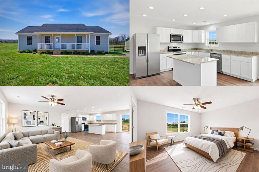 Introducing a rare opportunity to own a brand-new home currently under construction in the heart of Luray. This thoughtfully designed one-level residence offers three bedrooms and two full baths, combining modern comfort with easy, everyday living.
The open-concept layout maximizes natural light and creates a seamless flow between the kitchen, dining, and living areas—ideal for both daily living and entertaining, you’ll love the LVP throughout the home. The kitchen will feature contemporary finishes, ample cabinetry, a center island, and a functional layout designed for both style and practicality. The home’s very neutral color palette allows you to make it your own.
The primary bedroom offers a spacious, private setting with its own attached bathroom. Two additional bedrooms and a full hall bath provide flexibility for guests, family, or a home office.
Enjoy outdoor living from the rear deck, perfectly positioned to take in mountain views, including the Massanutten and Blue Ridge ranges. Situated on a level, usable lot with no HOA, this property offers the combination of low-maintenance new construction and the freedom to enjoy its surroundings.
Estimated completion on or before April 30. Conveniently located near local amenities, outdoor recreation, and downtown Luray. Photos may be virtually staged