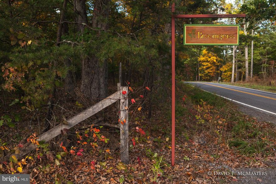 Broomgrass is an organic farm community designed to provide a rare lifestyle on 300 acres. Build a custom energy efficient home on this 1 acre lot, in a cloistered wooded private setting. Community assets include a 25 meter salt water pool, spa, barn, 1.6 miles along Back Creek, ponds. Walk, hike, farm, horseback ride, fish, canoe. Close to I-81, 20 min to MARC Train, 2 hours Washington DC.