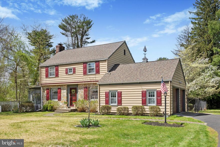 Welcome to 1805 Makefield Road, a three bed, one and a half bath home located in Yardley, in the award winning Pennsbury School District. This colonial style home has so much to offer and has been lovingly updated and maintained  during its ownership. The home is nicely set back allowing a large front yard and a timeless brick walkway to the craftsman style front door, welcoming your friends and family. Through the front entry you will find a nice sized family room with large windows and a picture perfect view of the beautiful backyard apple tree. The formal dining room is perfect for hosting dinner parties and holidays. Through both the living and dining rooms you will find the nicely sized eat in kitchen with newer quartz counters, subway backsplash, and stainless-steel appliances. The first floor also offers a conveniently located half bath, and an adorable screened-in side porch, perfect for enjoying summer evenings. Upstairs is a nice landing area as a center point for the three bedrooms; one large owner bedroom, a secondary room large enough for a queen-sized bed, and a third, perfect for an office or nursery. The bright hall bathroom has been recently updated with a timeless subway tiled shower. Back downstairs, there is a partially finished basement, ideal for an office, gym, or playroom, and an equally sized storage area for mechanics and laundry.  Through the side kitchen door, is the entrance to the two-car garage as well as the access to the yard. The rear yard offers a fully fenced area with an in-ground pool and safety cover, beautiful mature trees and landscaping, and patio areas.  This home also has hardwood floors throughout, a new roof, and central air.  Showings begin Friday April 25th at 9am.