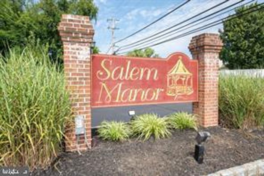 Be the first to tour this sought after 1st floor unit in lovely Salem Manor 55+ community. The cute, covered patio overlooks the community’s central park with beautiful lawn, foliage and gazebo.  Enter into the sunny living room which leads to the large full eat in kitchen with plenty of cabinets and counters.  2 generous sized bedrooms. The master bedroom has walk in closet and full bathroom.The condominium association takes care of the building's exterior as well as lawn maintenance, snow removal and trash. There’s also a clubhouse with exercise room, tennis courts, community garden, walking path and plenty of parking. Turnkey, easy living. Centrally located to shopping & dining.