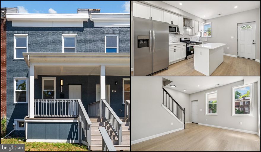 Welcome to your newly renovated townhouse in Central Park Heights! Inside, discover a modern open living concept where the kitchen seamlessly blends with the living area, ideal for entertaining friends and family. The front exterior of the property features an oversized porch, which is perfect for morning coffee. The gourmet kitchen is a chef's delight, boasting 42" cabinets, stainless steel appliances, quartz countertops, and a convenient kitchen island for added workspace and seating. Luxury vinyl plank flooring spans throughout, complemented by recessed lighting that illuminates the entire space. Upstairs, three bedrooms offer comfortable accommodations, accompanied by a full bathroom. Downstairs, find versatility with a fourth bedroom or use it as a recreation room, along with a full bathroom for added convenience. An additional full bathroom on the lower level completes the home's functional layout. Backyard features a DECK and PARKING PAD. Nestled in a convenient location near Druid Hill Park, The Maryland Zoo, and Cylburn Arboretum, this home offers unparalleled access to nature and city amenities alike. Enjoy the ease of dining out with numerous restaurants nearby and grocery shopping made simple with an Aldi just minutes away. Commuting is effortless with quick access to I-83 and major highways.