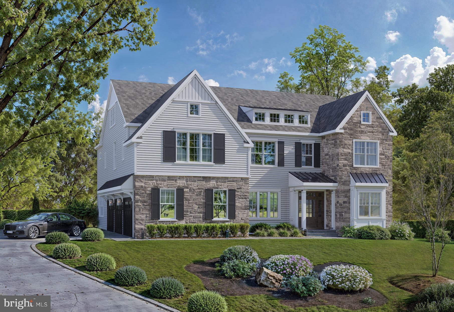 215 S Spring Mill Rd is a masterfully crafted home set on +/-1.25 acres in the highly sought-after Radnor School District. Built by CDHall Builders, this 5-bedroom, 5.2-bath residence (with the option to expand to 6 bedrooms and 6.2 bathrooms) is designed for both family living and entertaining. The open-concept layout seamlessly connects the chef’s kitchen, family room, and dining spaces. The kitchen features an oversized island, high-end appliances, and scenic views of the property. The first floor also includes a large mudroom, private study, and butler’s pantry, all beautifully complemented by an abundance of natural light. Upstairs, the primary suite is a true retreat, boasting a spa-inspired bath with dual vanities, a soaking tub, an oversized glass shower, and two expansive walk-in closets. Additional bedrooms include en-suite or Jack-and-Jill baths, and ample closet space, offering both comfort and privacy. The finished walk-out basement, also filled with natural light and high ceilings, provides endless possibilities for a home gym, media room, or entertainment space. The oversized sliding doors open the basement up to a flagstone patio and the bucolic backyard. Last but not least, the home has a three-car attached garage and a spacious back deck that completes this exceptional home. You will also find this home is set in a picturesque neighborhood with convenient access to major roadways, grocery stores, world-class dining, shopping, public parks, and scenic walking paths. Offering the perfect blend of luxury, convenience, and functionality, this home is estimated for delivery in May 2025.