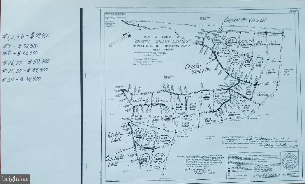 CRYSTAL VALLEY ESTATES - Land