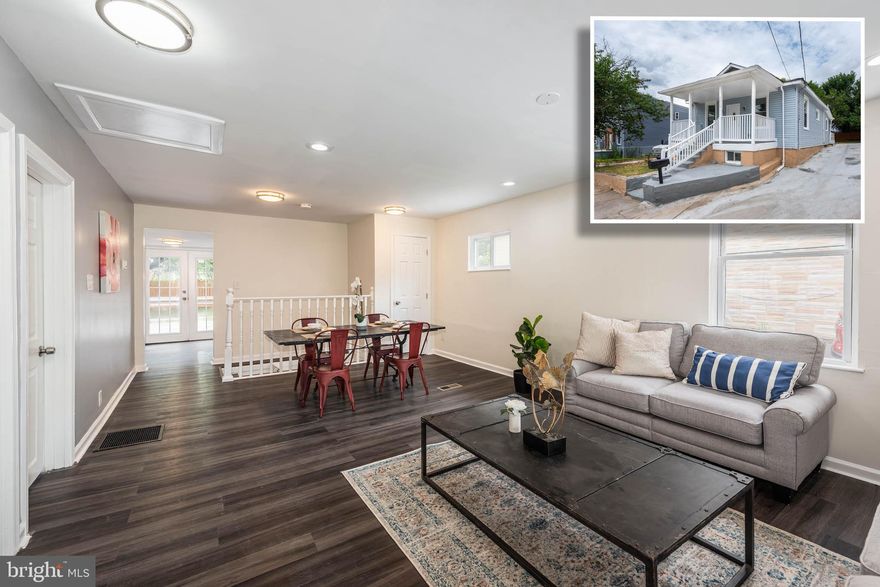 WHY RENT WHEN YOU CAN OWN THIS NEWLY RENOVATED DETACHED HOME WITH A LARGE YARD AND OFF STREET PARKING!  Features include wood flooring throughout the main level, an inviting living room with a dining area, gourmet kitchen with granite counters & ss appliances, 2 main level bedrooms and a full bath with a whirlpool tub and separate shower, a fully finished basement with a family room, 3rd bedroom, 2nd full bath, and laundry area, a spacious rear deck overlooking the large yard and driveway parking!  Pack your bags and move right in!