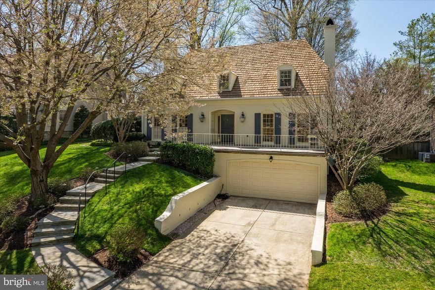 RARE OPPORTUNITY!  Stunning Cherry Tree welcomes you to this storybook Williamsburg Colonial with tons of charm and grace. Truly pristine with great light, generous room sizes, newly renovated bathrooms, & 4 fireplaces all set in the beautiful/quiet part of Kenwood Park.   Main level highlights include large kitchen and eat-in area that opens to rear patio, spacious living& dining rooms, library with wet bar, powder room and laundry.  The upper level features a private primary suite with luxurious bath and plenty of closets, 3 additional bedrooms and renovated hall bath.  Walkout lower level has large recreation room, 5th bedroom, full bathroom, plenty of storage and access to 2-car garage.  Expansive yard with mature plantings and plenty of outdoor entertaining space.  Easy access downtown DC & Bethesda, 495 and Virginia.  Whitman school cluster and walkable to Landon.   Must see.  Open April 6th, 2-4pm.