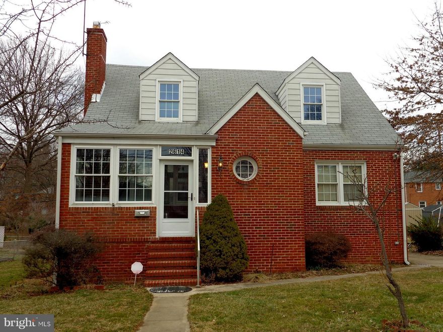 Wow! This charming brick Cape Cod has so much potential! Just a LITTLE updating here and there will get this home to perfection! Formal LR w/WB FP. Formal DR. Large kit with wood cabs. Two BRs and one BA on both main and upper levels. Dry-walled lower level family/rec room. Laundry. Lots of storage space. Level partially fenced yard. Enclosed front porch. Multi-car driveway. ESTATE SALE. "AS IS."