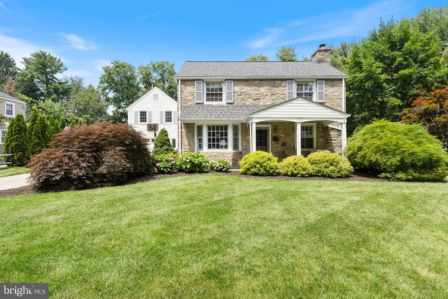 The Main Line home you’ve been waiting for… a stone colonial on sought-after Browning Lane in Bryn Mawr!  As you approach this 4-5 BD, 3/1 BA home, you'll be captivated by its classic curb appeal. Located on one of the premier lots in the neighborhood, the extra-deep rear yard features expansive patios overlooking a sparkling pool and spa, plus a large, level rear lawn for recreation.  The 1st floor boasts a circular floor plan, providing great flow for entertaining and everyday living. Extensive built-ins, deep window sills, gleaming hardwood floors, and neutral décor enhance this inviting home. Relax with guests in the charming fireside Living Room, and enjoy formal meals or casual dining in the sunny Dining Room. The separate Butler’s Pantry offers fabulous storage space and is conveniently located between the Dining Room and Kitchen. The Kitchen features extensive wood cabinetry, a built-in table, and ample counter space for meal prep and entertaining. Open views of the large adjacent Family Room make this space ideal for everyday casual living. Nearby, the Mudroom / Laundry Room offers a convenient space for organizing family gear. A covered breezeway leads to the oversized 1-car Garage and BONUS Office / 5th Bedroom suite with 3rd full Bathroom. This secluded space is ideal for working from home, or for guests, in-laws, au pair, or exercise equipment. The main portion of the home features a large Primary Bedroom suite with two closets and a private Bathroom with shower/tub combo. Three more generously sized Bedrooms share the Hall Bathroom. A large walk-in Linen Closet provides great storage and could be converted to an upstairs laundry. The finished Basement offers versatile space that can be used for a Recreation Room, Office, and Exercise Area. Outside, the property offers a serene and private backyard oasis. Enjoy summer barbecues on the expansive patio or unwind in the beautifully landscaped yard surrounded by mature plantings for privacy. This popular Radnor Township neighborhood has a warm sense of community and activities that foster lifelong friendships. Easy access to top-ranked schools, including Radnor Elementary, and within walking distance to restaurants, train stations, Villanova University, Agnes Irwin School, parks, and playgrounds. Convenient to the Blue Route, Center City, Airport, and to shops and restaurants in the charming villages of Wayne and Bryn Mawr.  Don't miss the opportunity to make this exceptional property your own.