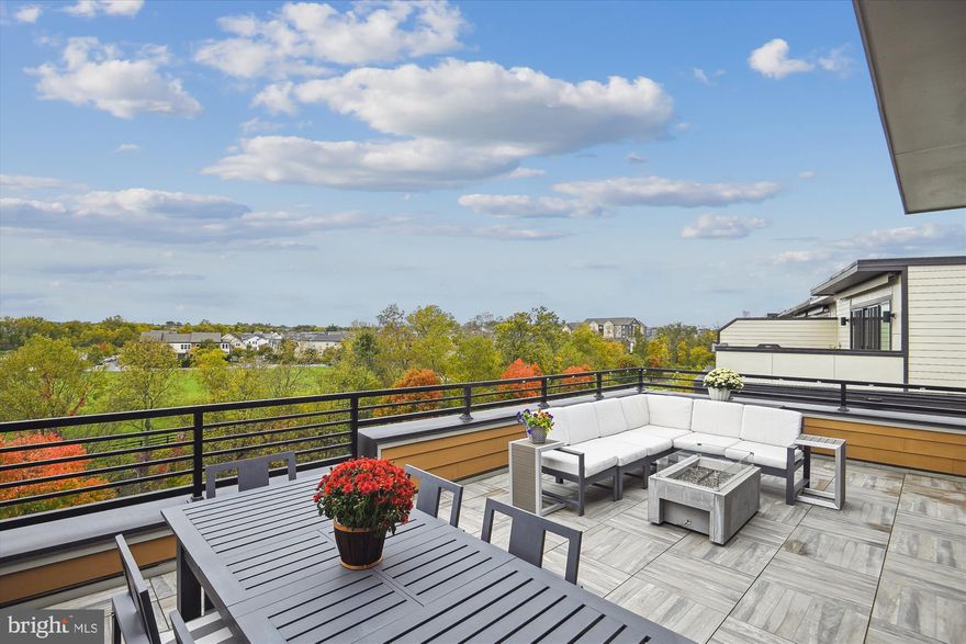 Looking for an upgrade in your lifestyle?  You've found a magnificent change of pace here!  Steps away from a variety of great dining and entertainment, movies, a bookstore, and even Trader Joe's, this luxurious Next Level Miller and Smith End Unit in Downtown One Loudoun takes style, comfort and convenience to new heights!  Located across from One Loudoun's Central Park, this home has spectacular views overlooking the community park and a wonderfully peaceful setting.  Loaded with upgrades and designer features, you'll enjoy all the fine touches that are offered throughout the home.  The stunning white Kitchen has abundant cabinetry, countertops and storage while touting a welcoming yet grand quartz waterfall island.  The upgraded Wolf and Sub-Zero professional grade appliances include a six burner gas stove, microwave and built in coffee maker, and a custom wine fridge and extra refrigeration drawers.  When the occasion calls for a special dining experience, you have ample space for a large table with a backdrop of large windows and Restoration Hardware lighting that blends perfectly with the entryway chandelier.  This main level offers a casual Lounge area as well as a sophisticated Living Room with an upscale gas fireplace and beautiful views, as well as an Office and a comfortable Balcony with a gas hookup for your grill!  Upstairs you'll find three generously sized bedrooms, each with their own baths and fans, and a conveniently located laundry room!  Don't miss the updated shower and heated floors in the Primary Bathroom, and the large windows and fabulous walk-in closet in the Primary Bedroom!  Go on up one more level to the Rec Room and spectacular Rooftop Terrace that'll become one of your favorite places to relax, entertain or just star gaze!  The gas fire pit, retractable awning with lights, and the fabulous views are some of the  fine features of this exceptional part of the home!!  There's also a generously sized 4th bedroom and full bath on this level.  And wait - there's more!  This home has a number of smart home features through its Control4 Smart Home system,  including speakers throughout the home and terrace, lighting, HVAC and security system.  You'll also enjoy the automated Lutron shades, many of which are blackout - on the majority of windows!  The finished garage features  built in storage and shelves, coated flooring,  and an outlet for an electric car charger.  Yes, there's also an elevator to all four levels!  You'll enjoy every part of what makes this home so fantastic!