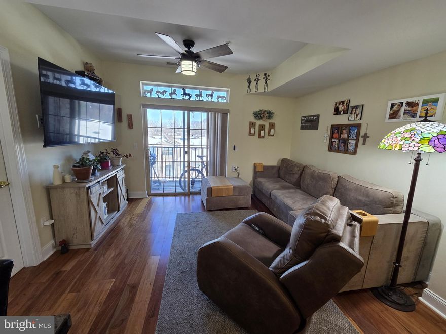 Larger 2-bedroom, 2 full bath model in the 55+ community of The Village of Fountainview offering an active, maintenance free lifestyle conveniently located near major routes, shopping, dining, public transportation and the Newark Senior Center.  9-foot ceilings and neutral paint throughout. The kitchen features gorgeous, raised panel 42” cabinetry, Granite counters, under cabinet lighting, Oversize "Farmhouse" sink plus updated GE Profile appliances with counter depth refrigerator, dishwasher with stainless steel interior, range with convection oven and microwave with sensor controls.  The kitchen is open to the dining and living rooms with updated wide plank hardwood floors. This main living area is bright, and sun filled with sliding glass doors that lead to a private balcony.  Primary suite with a large walk-in closet and private bathroom with large shower. Second bedroom also features a walk-in closet.  Convenient in-unit washer and dryer!  New water heater!  Elevator and locked private storage are just steps from the unit.  Additional community features include well organized social gatherings, outdoor pool, beautifully landscaped common areas and secure entry for peace of mind. Hurry to schedule your private tour today!