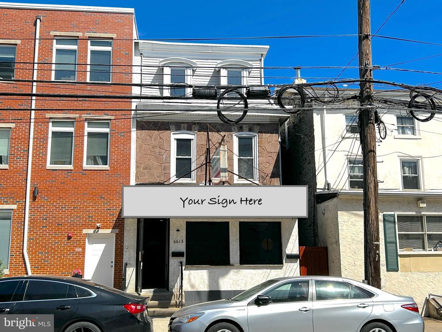 Mixed use store front and 2 story apartment available for sale or NNN lease in the heart of Roxborough. Hi traffic counts both driving and walking. This building has been a staple in the neighborhood, with restaurant businesses that stood the test of time throughout the decades. This is a great opportunity for a business owner, especially with all of the new housing that has emerged as of late. As an investment piece, the likelihood if a high cap rate is very promising! Property is being sold as-is with existing equipment included.  Listing photos are from previous listing. Please check with the zoning department at City of Philadelphia to confirm your intended use.